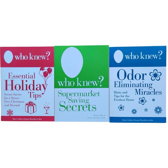 ๐ Who Knew? 3-Book Set | Holiday + Home Hacks + Odor Eliminator + Money - Picture 1 of 7